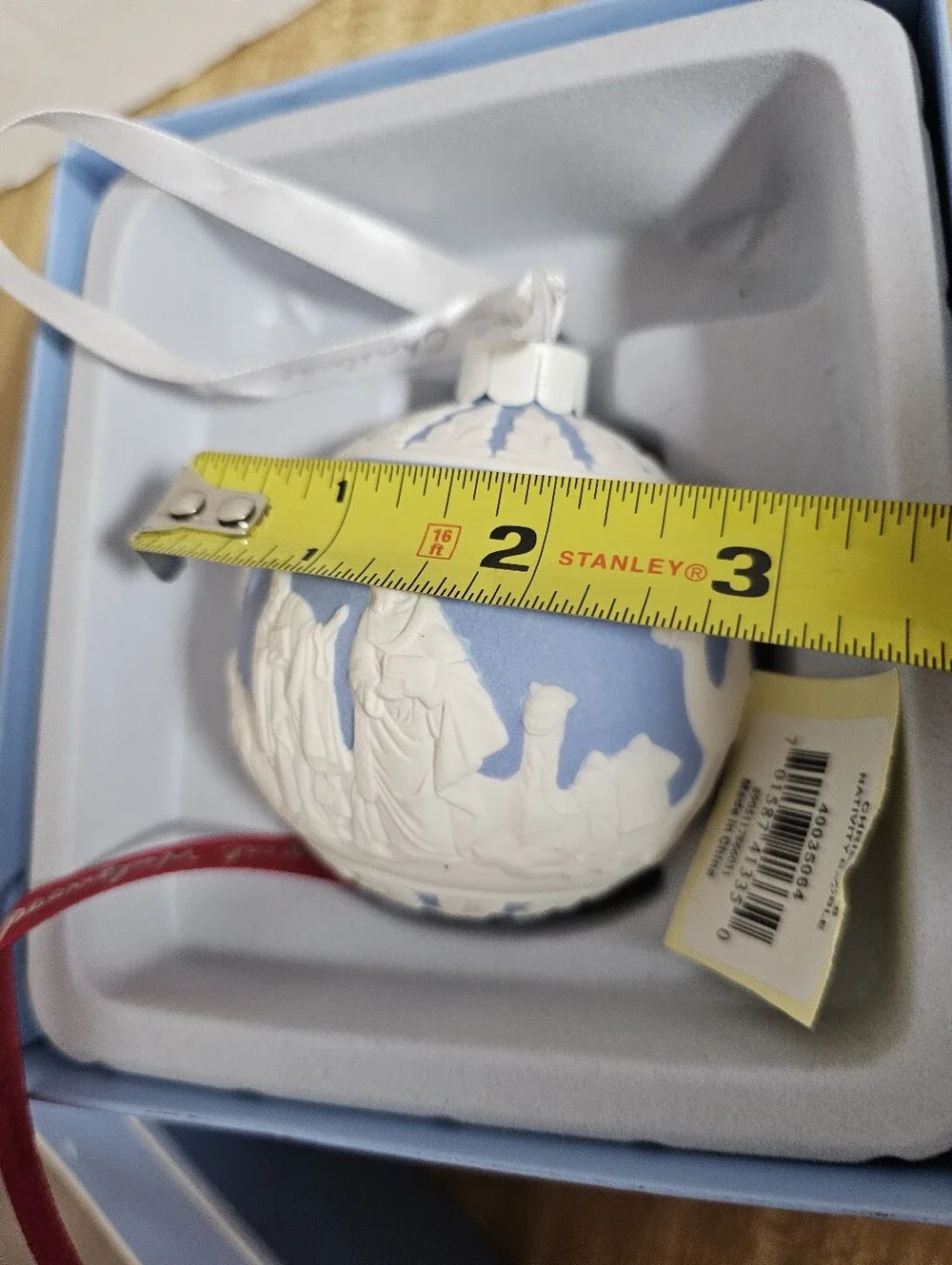 NWT Wedgwood 260th Anniversary 2019 Christmas Deer Bauble Ornament Blue White